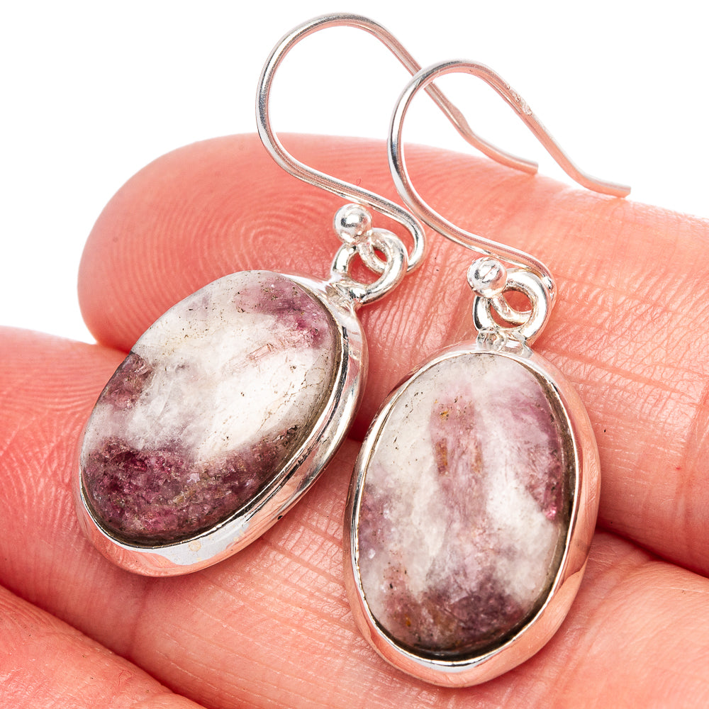 Pink Tourmaline Earrings 1 1/4" (925 Sterling Silver) E1109