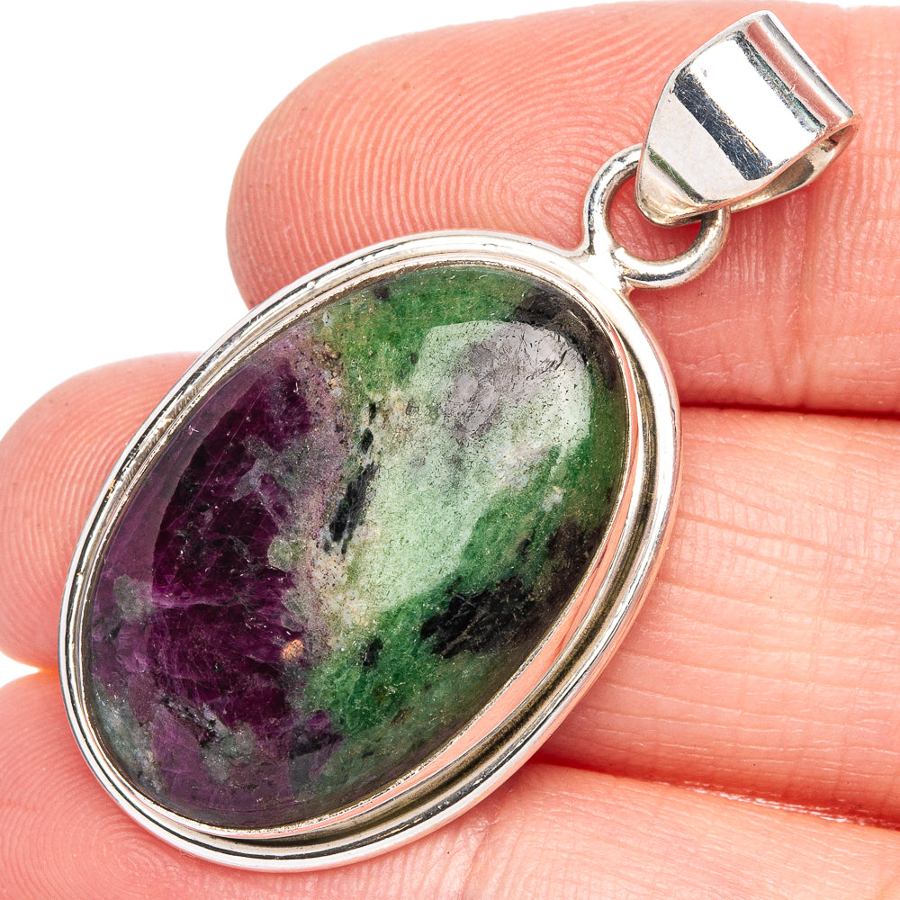 Ruby Zoisite Pendant 1 5/8" (925 Sterling Silver) P40362
