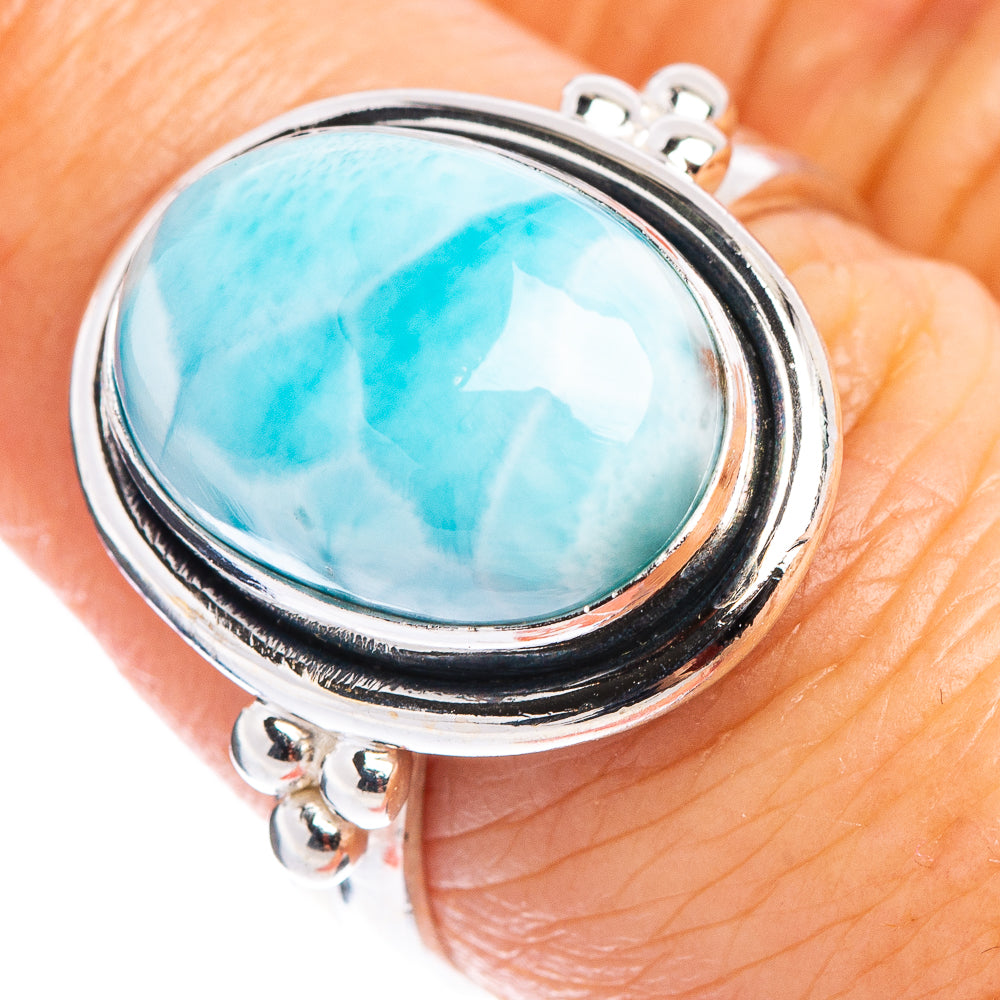 Rare Larimar Ring Size 8 (.925 Sterling Silver)