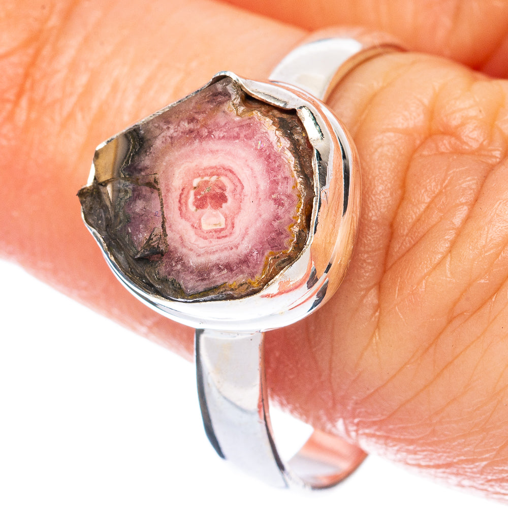 Rare Rhodochrosite Stalactite Ring Size 9.5 (925 Sterling Silver) R2797