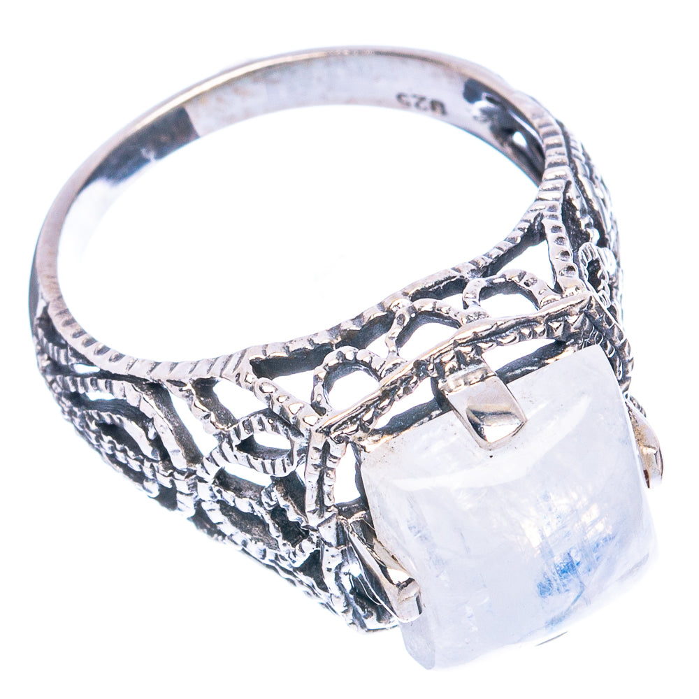 Rainbow Moonstone Ring Size 8.5 (925 Sterling Silver) R4744