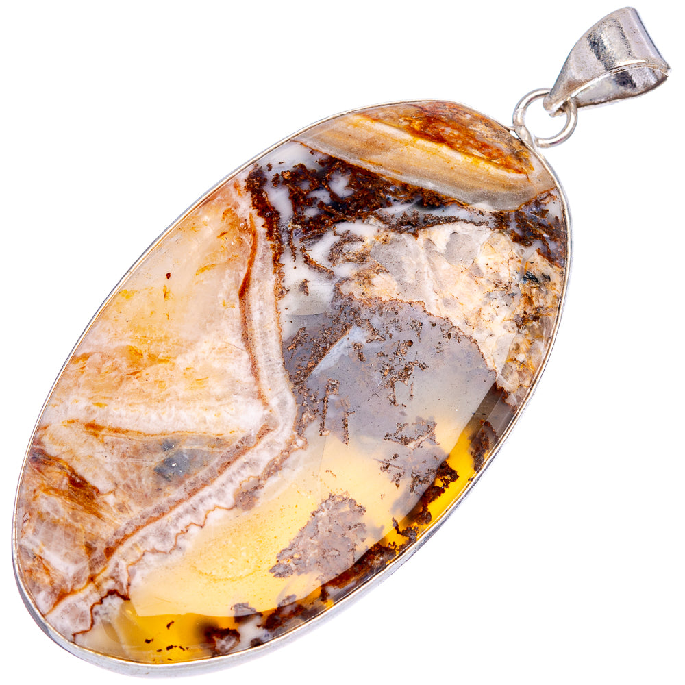 Tube Agate Pendant 2 1/2" (Silver Plated)