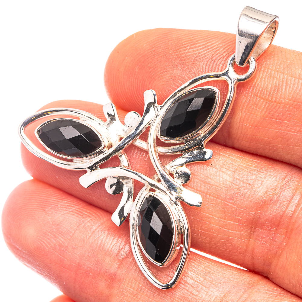 Premium Black Onyx Pendant 1 1/2" (925 Sterling Silver) P38759