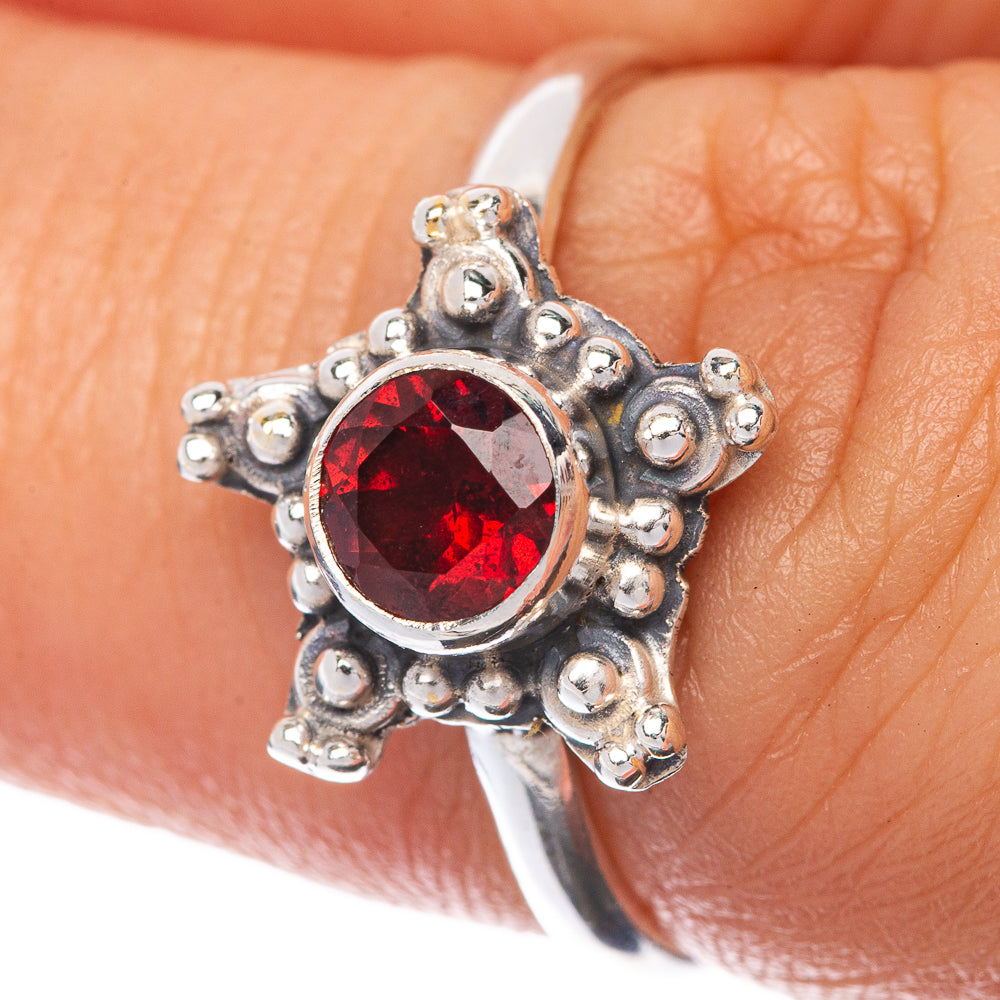 Garnet Dainty Ring Size 7 (925 Sterling Silver) R145223