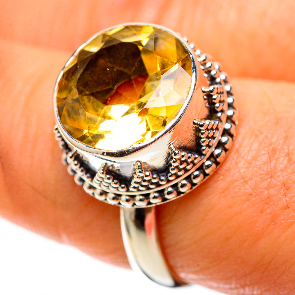 Faceted Citrine Ring Size 8.25 (925 Sterling Silver) RING138327