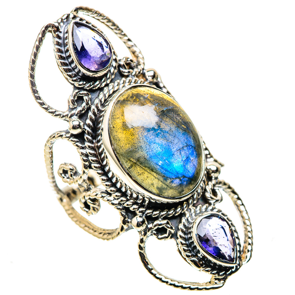 Signature Huge Labradorite, Tanzanite Ring Size 8.25 (925 Sterling Silver) RING138172