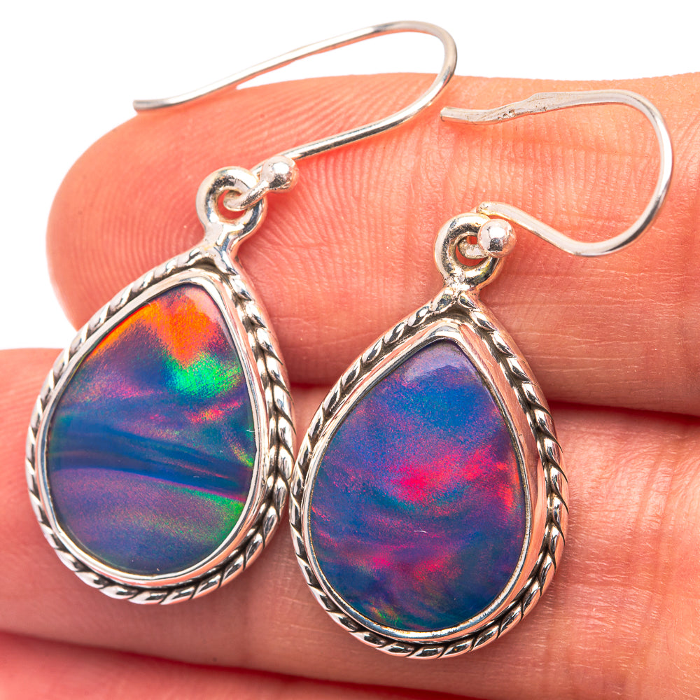 Aura Opal Earrings 1 3/8" (925 Sterling Silver) E432301