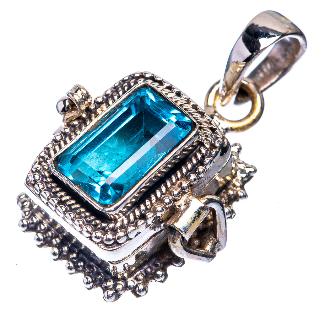 Poison Blue Topaz Pendant 1 1/4" (925 Sterling Silver) P39235