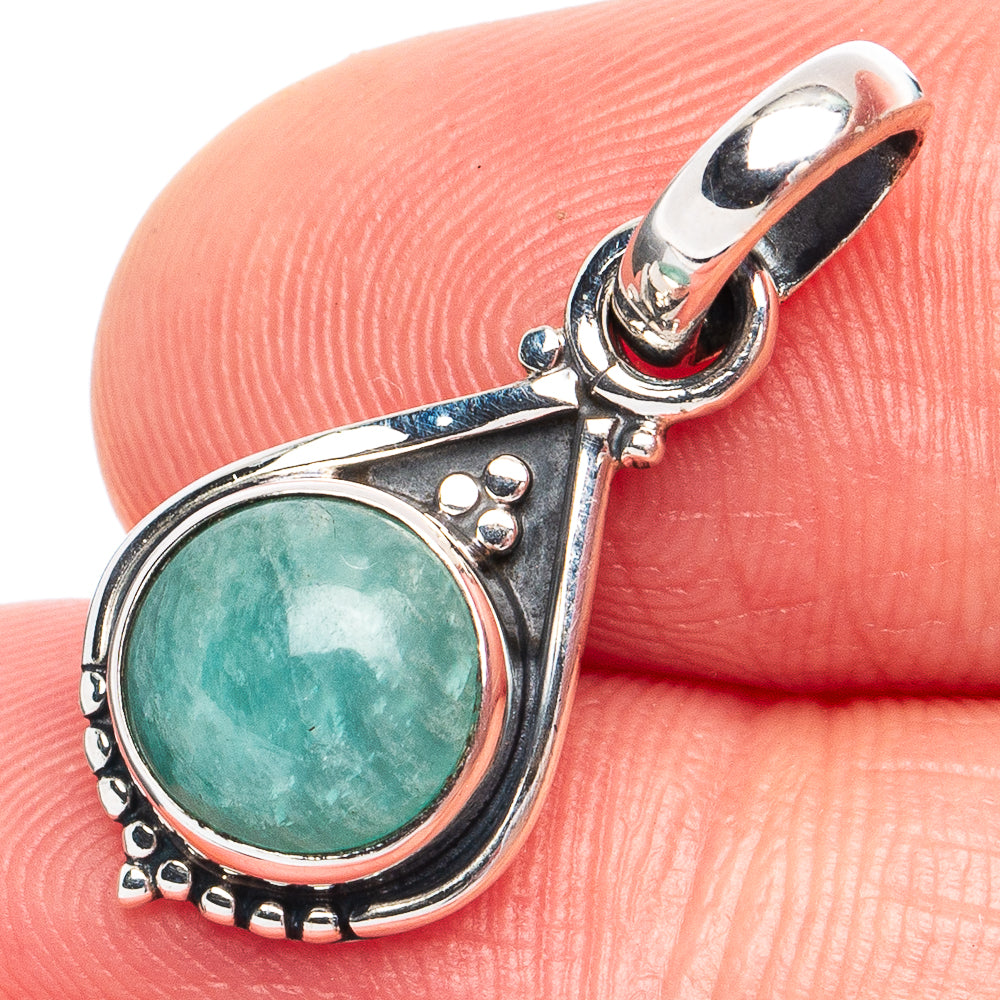 Dainty Amazonite Pendant 1" (925 Sterling Silver) P45300