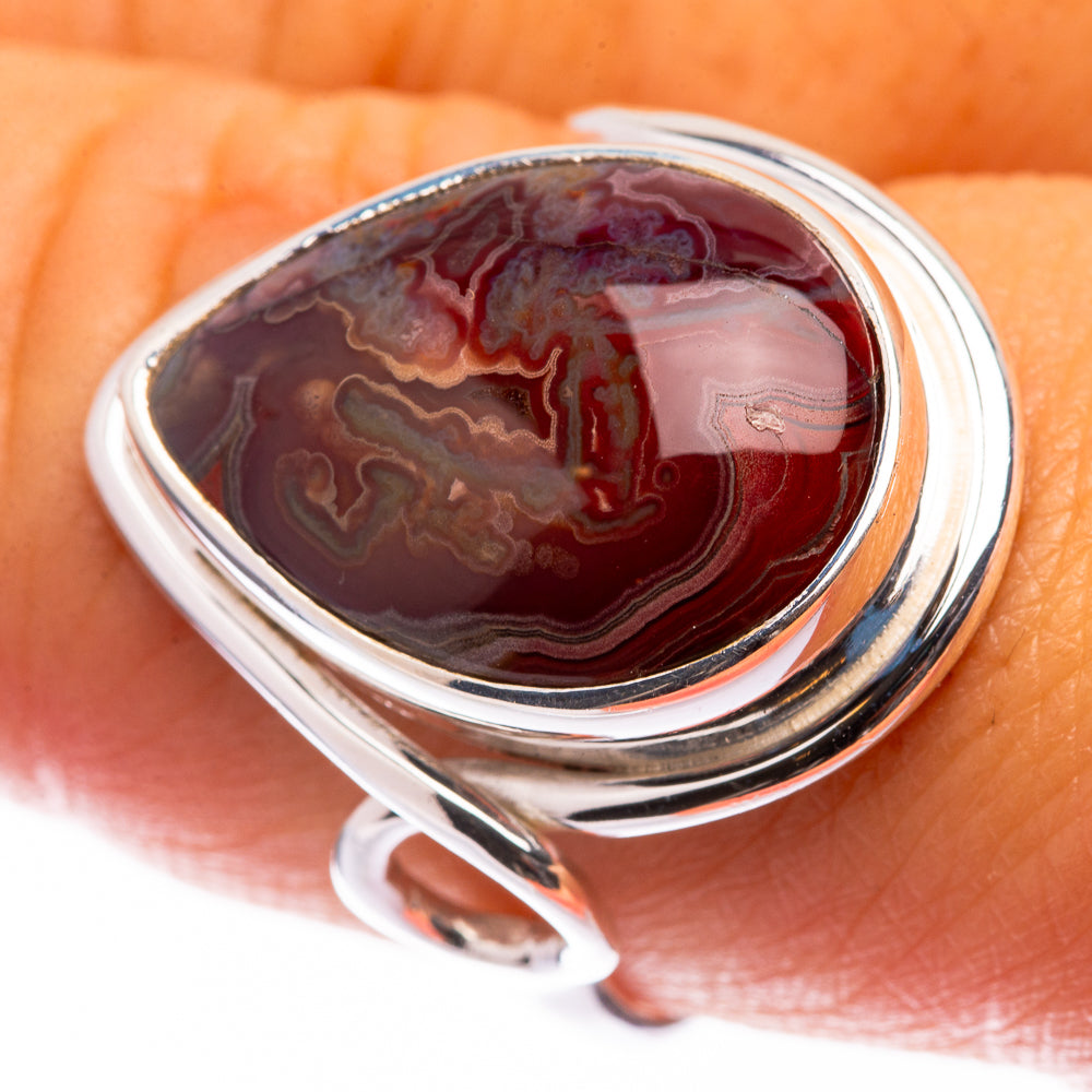 Crazy Lace Agate Ring Size 9.25 (925 Sterling Silver) R141085