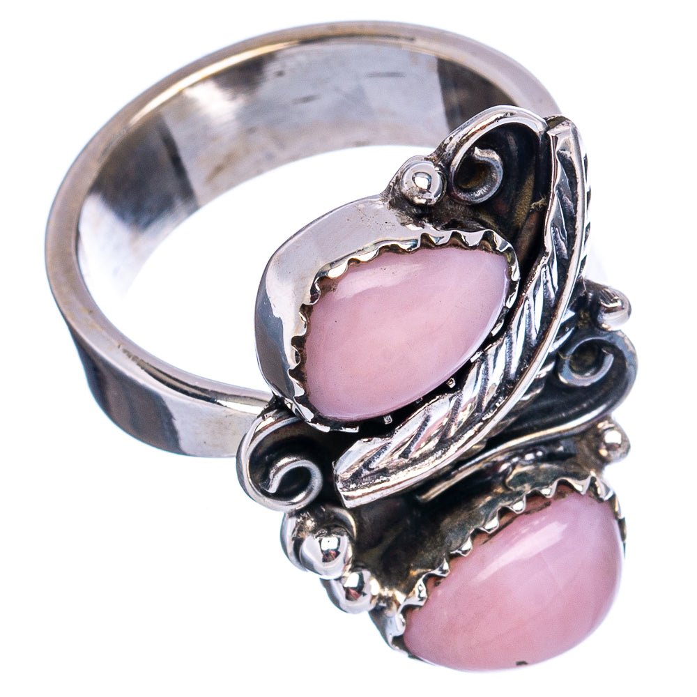 Pink Opal Ring Size 8 Adjustable (.925 Sterling Silver)