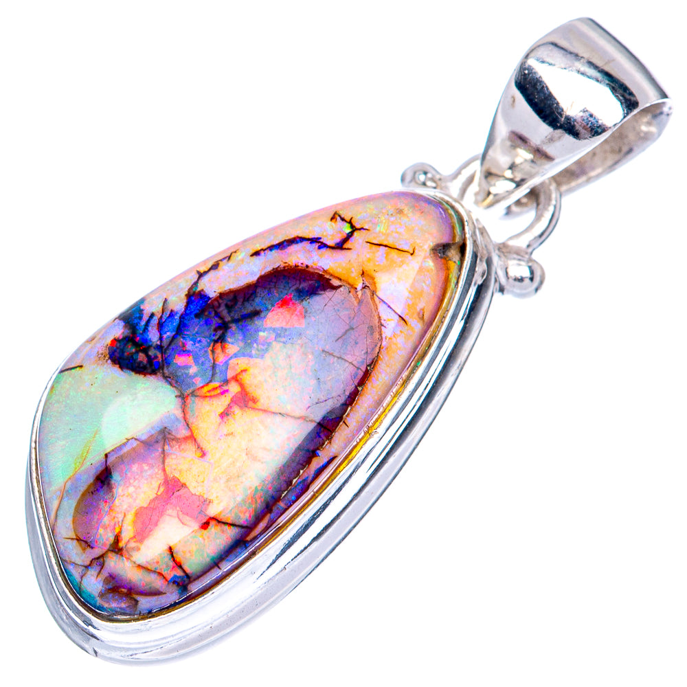 Rare Sterling Opal Pendant 1 3/8" (925 Sterling Silver) P41563