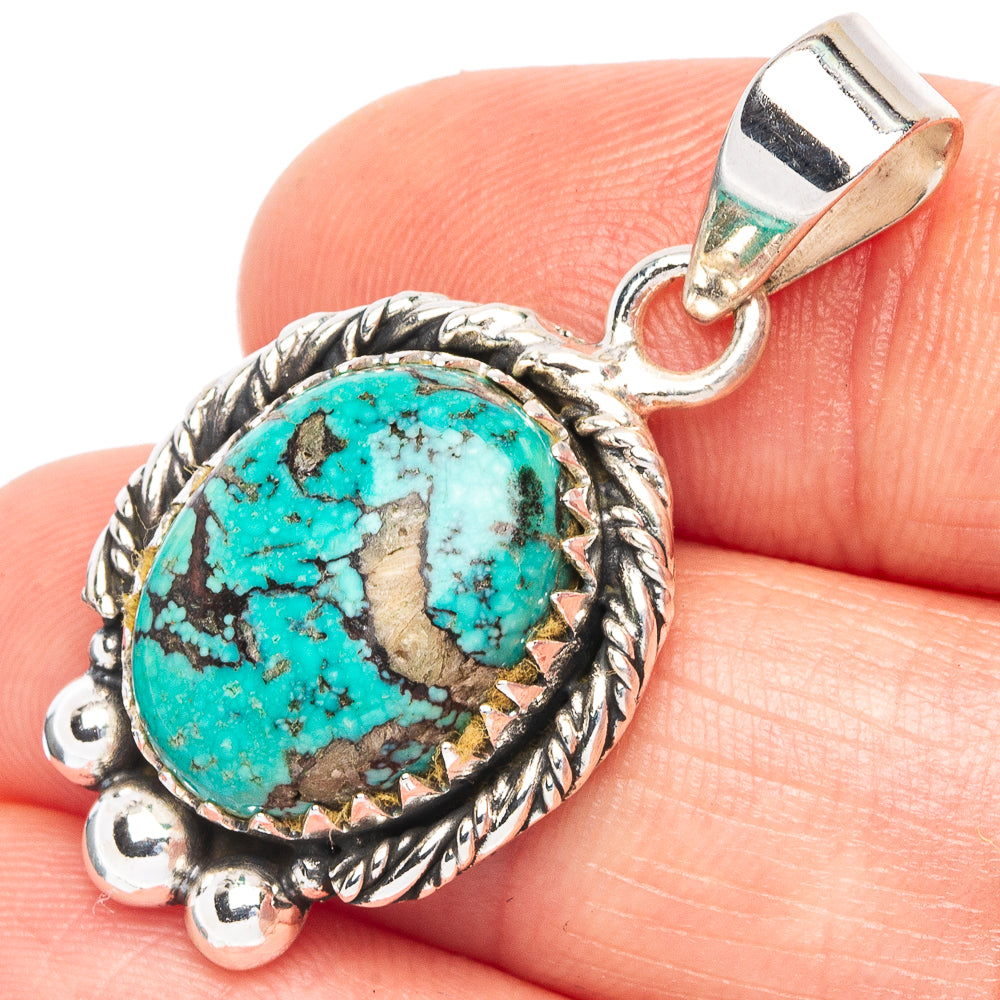 Arizona Turquoise Pendant 1 3/8" (925 Sterling Silver) P43923
