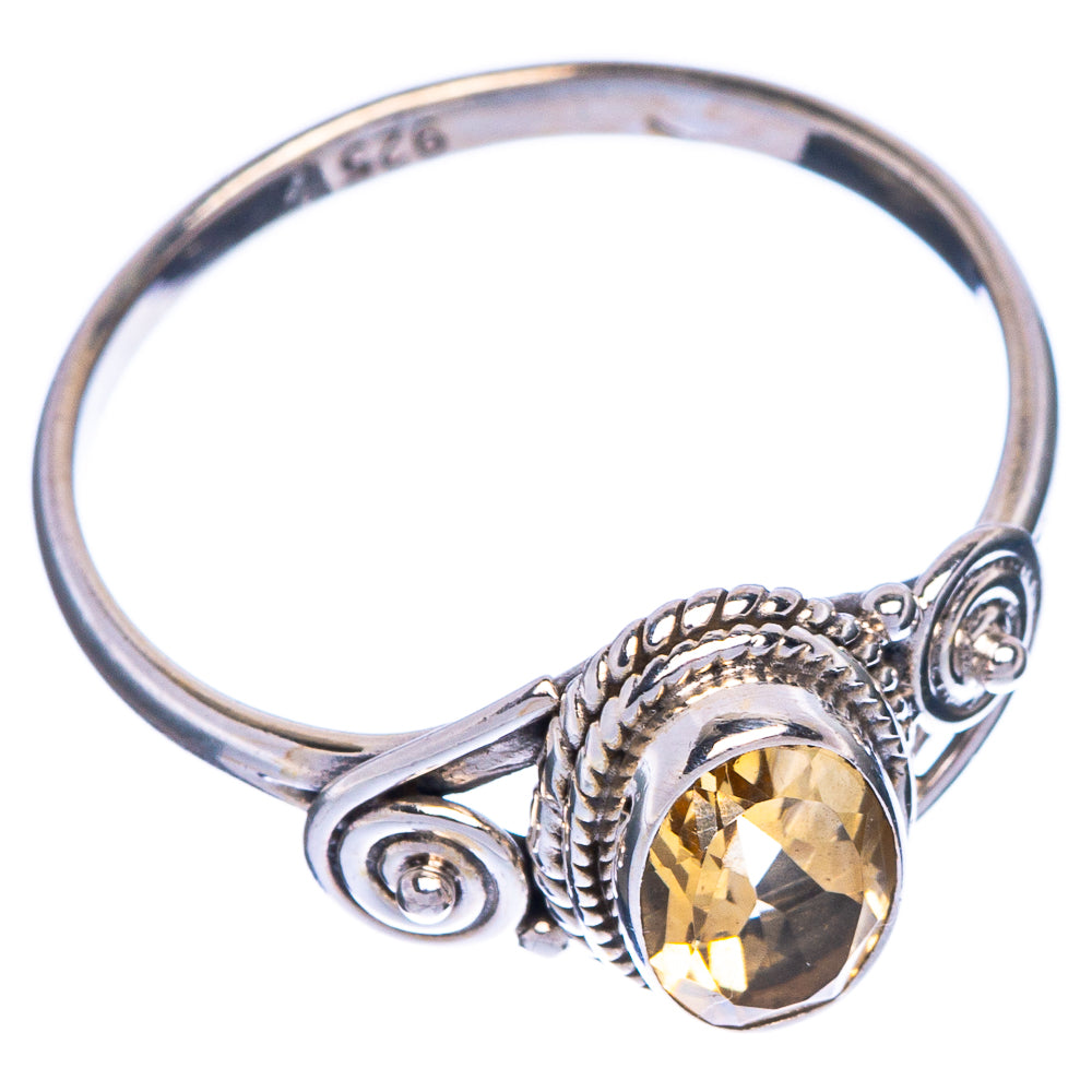 Faceted Citrine Dainty Ring Size 7 (925 Sterling Silver) R1221
