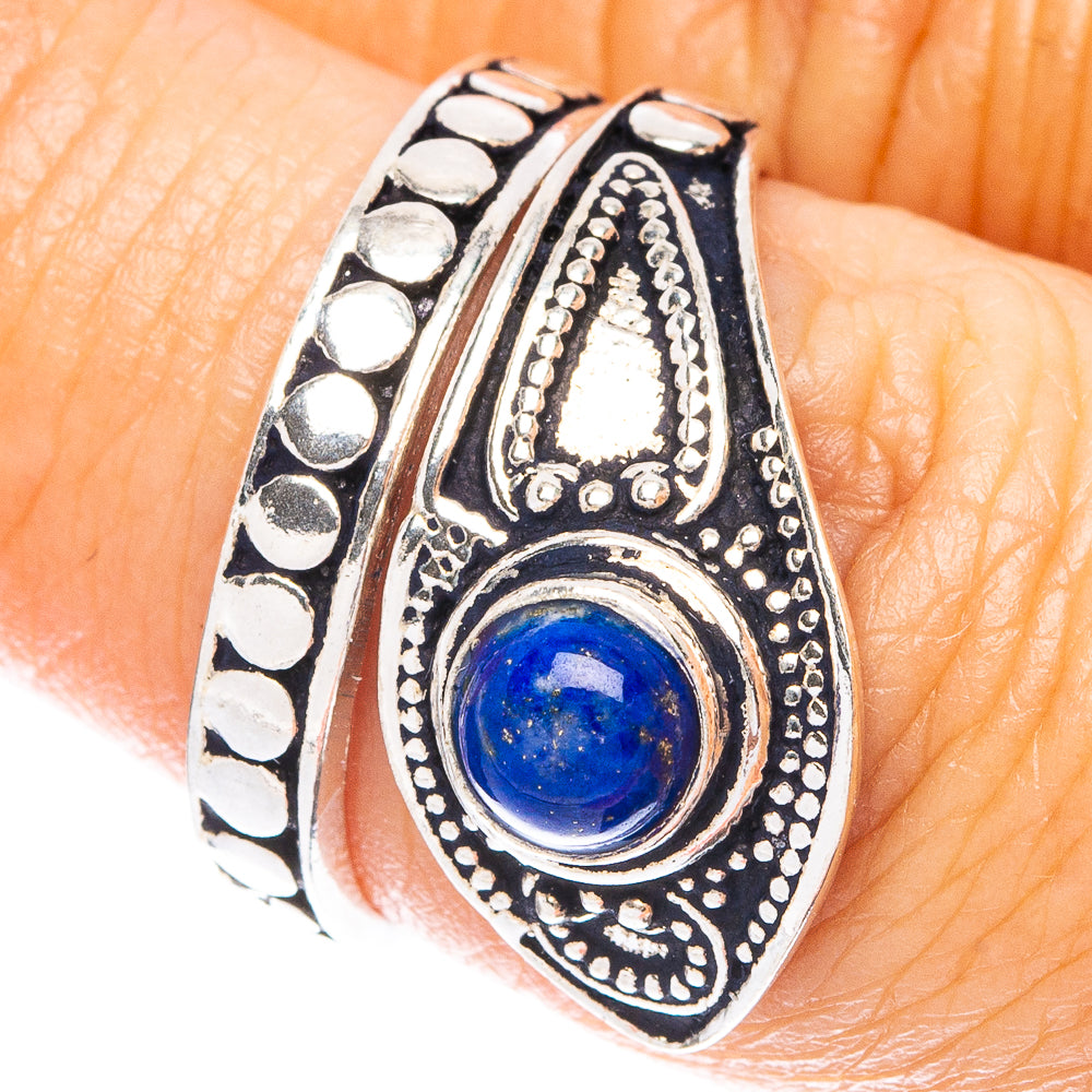 Lapis Lazuli Dainty Ring Size 6 Adjustable (925 Sterling Silver) R5217