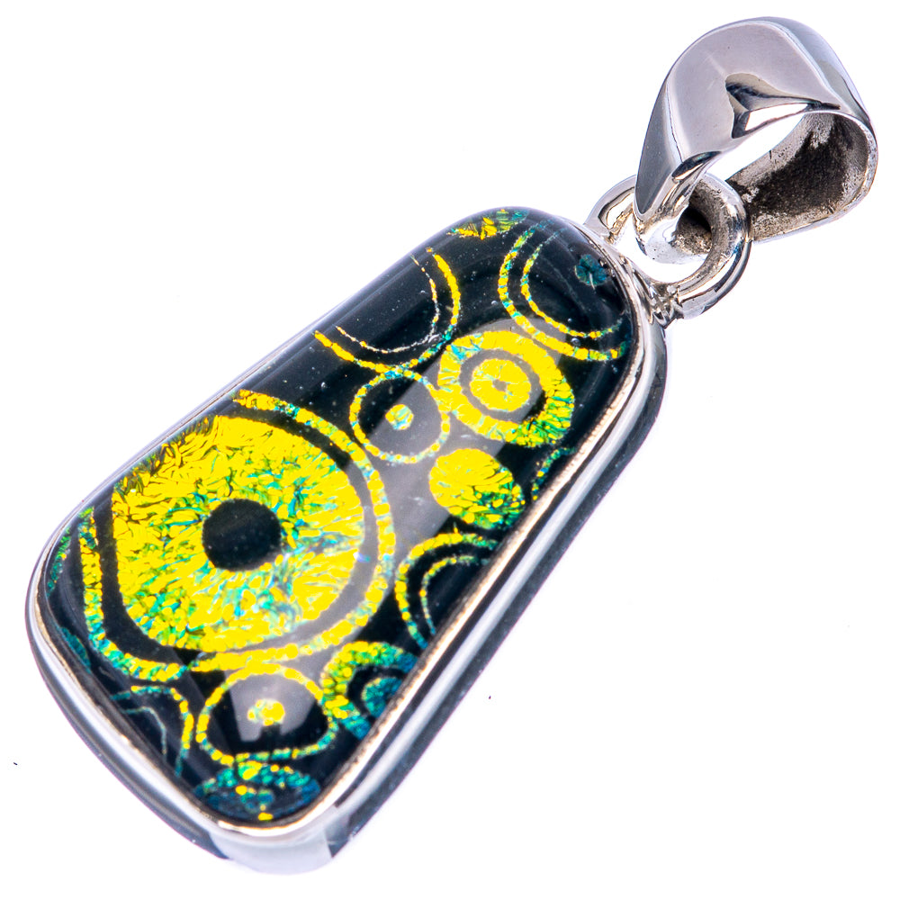Dichroic Glass Pendant 1 3/8" (925 Sterling Silver) P41444