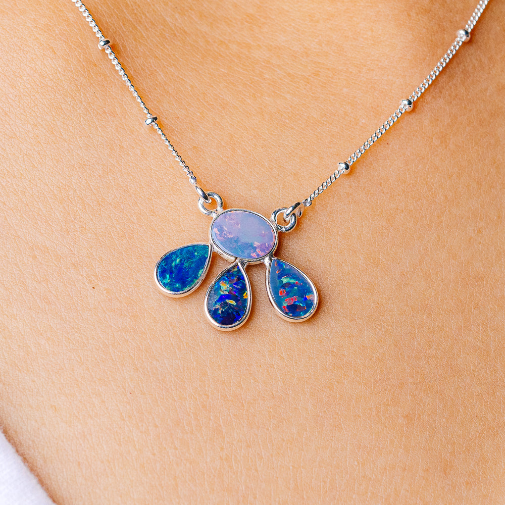 Doublet Opal Necklace 16.25 (925 Sterling Silver) N90202