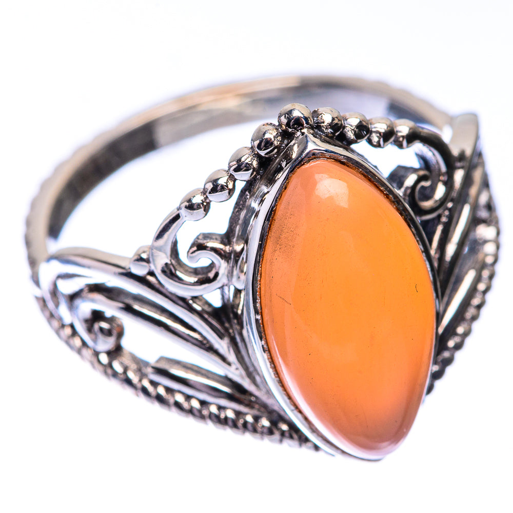 Peach Moonstone Ring Size 10 (925 Sterling Silver) R140725