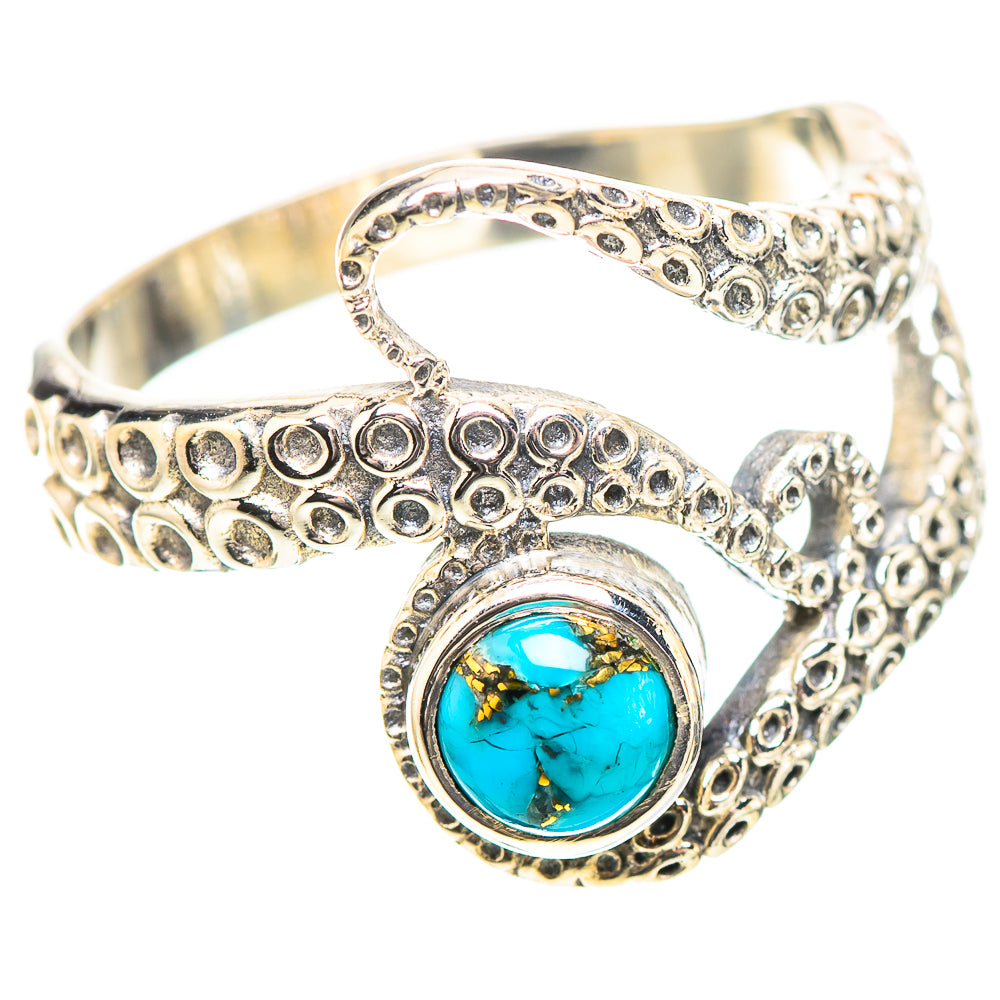 Blue Copper Composite Turquoise 925 Sterling Silver Ring Size 8 (925 Sterling Silver) RING139448