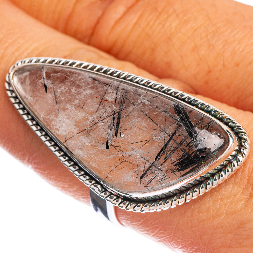 Large Tourmalinated Quartz Ring Size 9 (925 Sterling Silver) R144382
