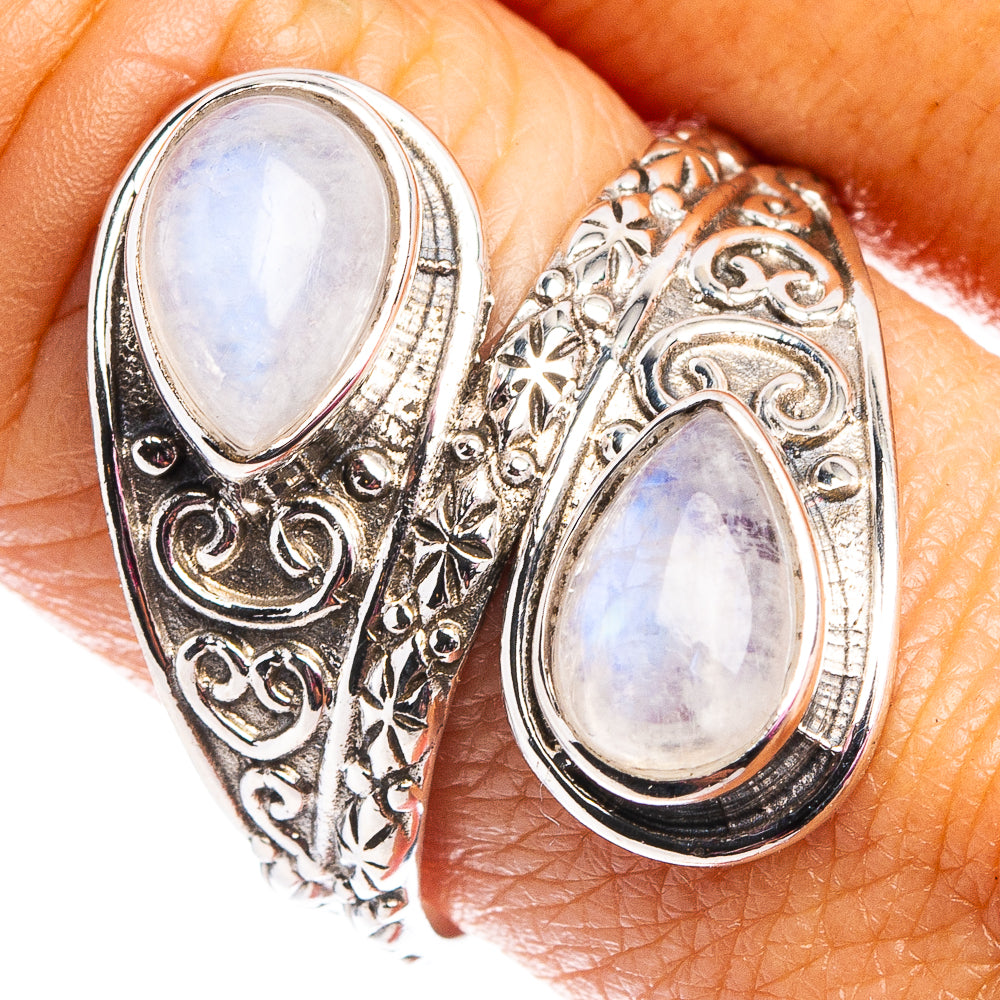 Rainbow Moonstone Ring Size 9.75 (.925 Sterling Silver)