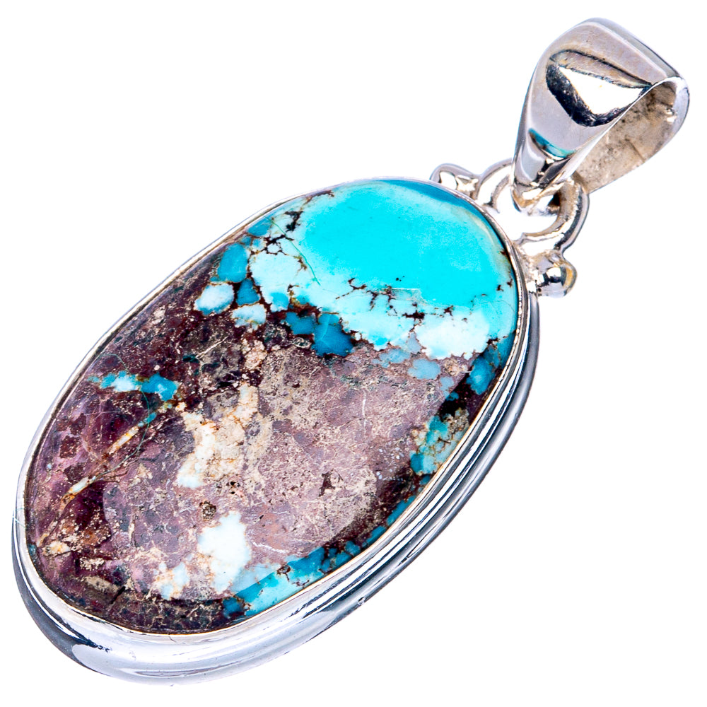 Rare Golden Hills Turquoise 925 Sterling Silver Pendant 1 3/8" (925 Sterling Silver) P41872