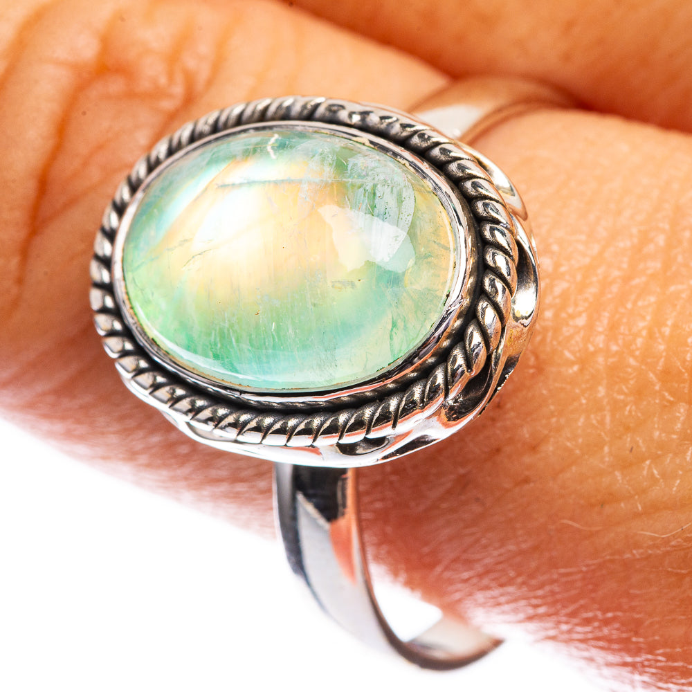 Green Moonstone Ring Size 11 (925 Sterling Silver) R142438