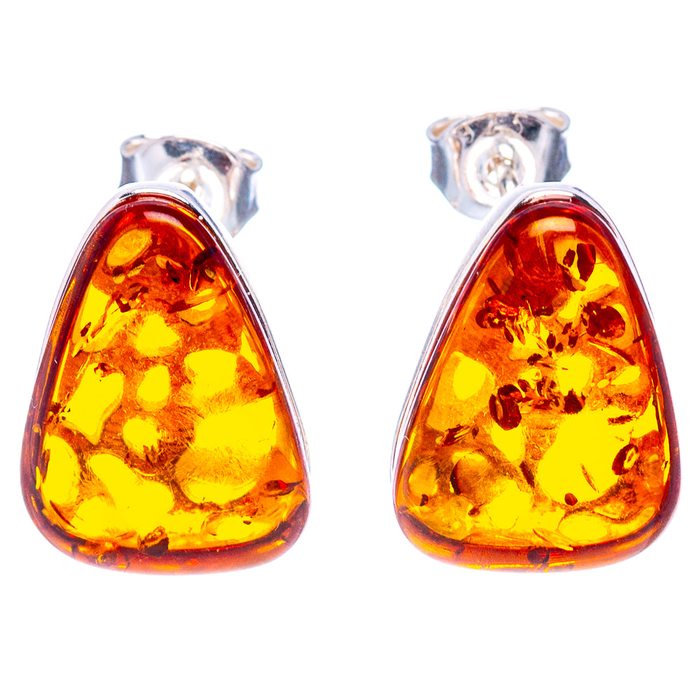 Baltic Amber Earrings 5/8" (.925 Sterling Silver)