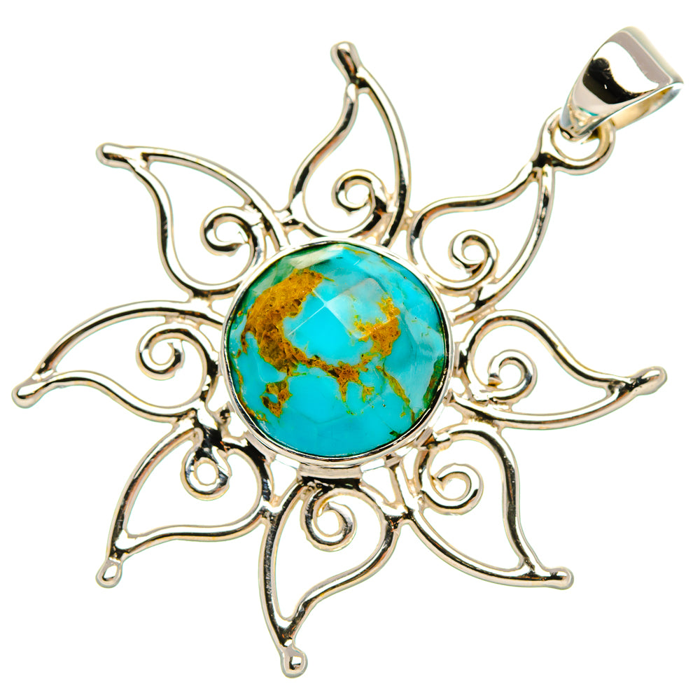 Premium Chrysocolla 925 Sterling Silver Pendant 1 3/4" (925 Sterling Silver) PD37749