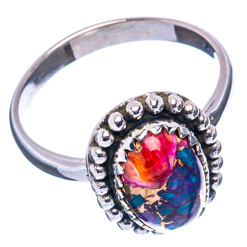 Pink Dahlia Mohave Turquoise Ring Size 9 (.925 Sterling Silver)