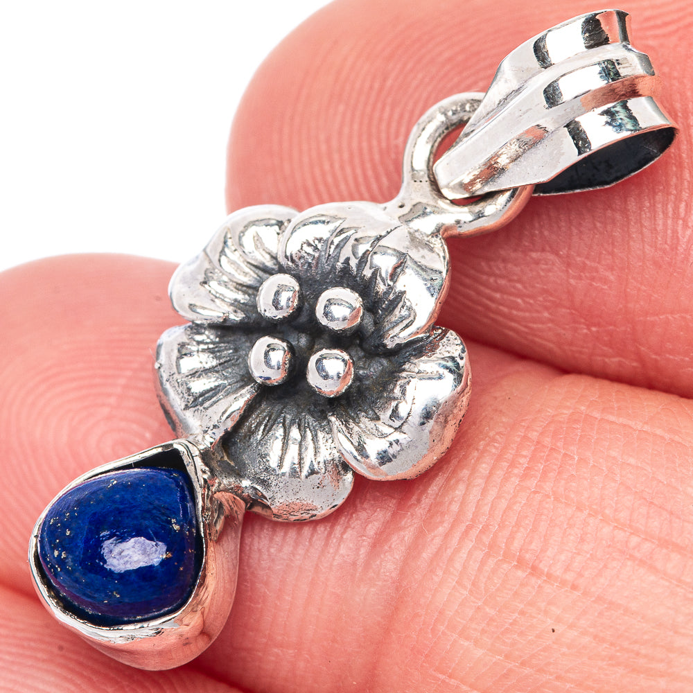 Lapis Lazuli Dainty Pendant 1 1/8" (925 Sterling Silver) P39925