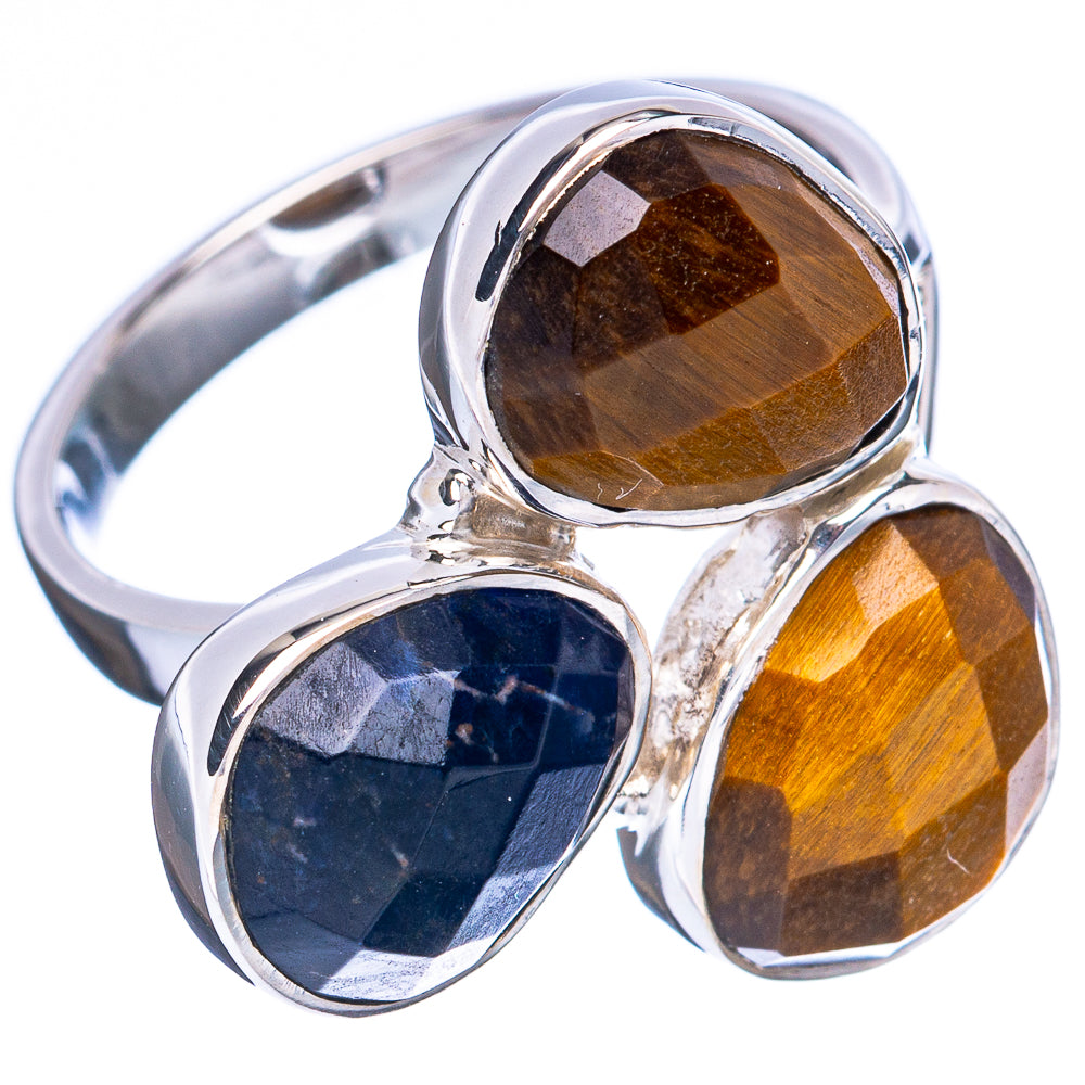 Asc Premium Tiger Eye, Sodalite Ring Size 7.75 (925 Sterling Silver) R3455