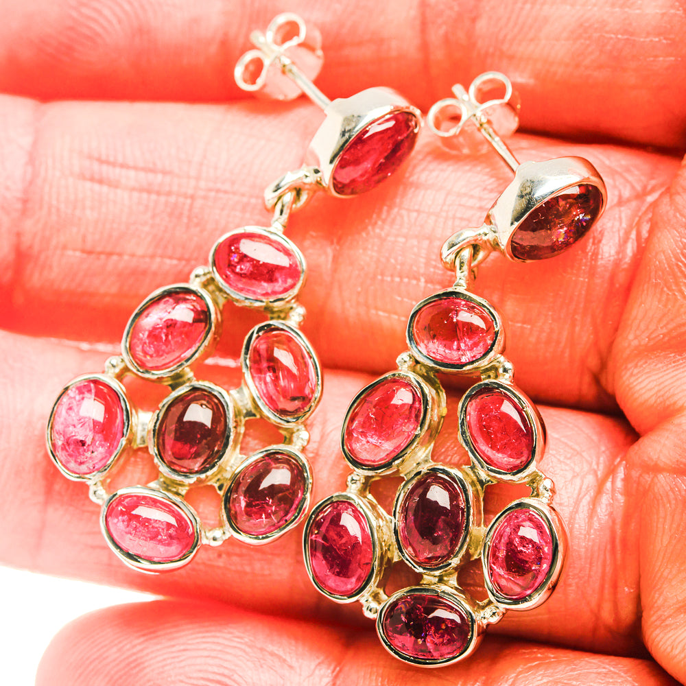 Signature Pink Tourmaline 925 Sterling Silver Earrings 1 1/2" (925 Sterling Silver) EARR431963