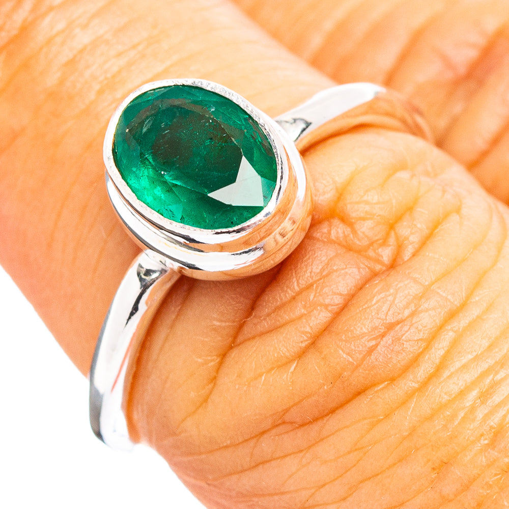 Premium Zambian Emerald Ring Size 6 (.925 Sterling Silver)