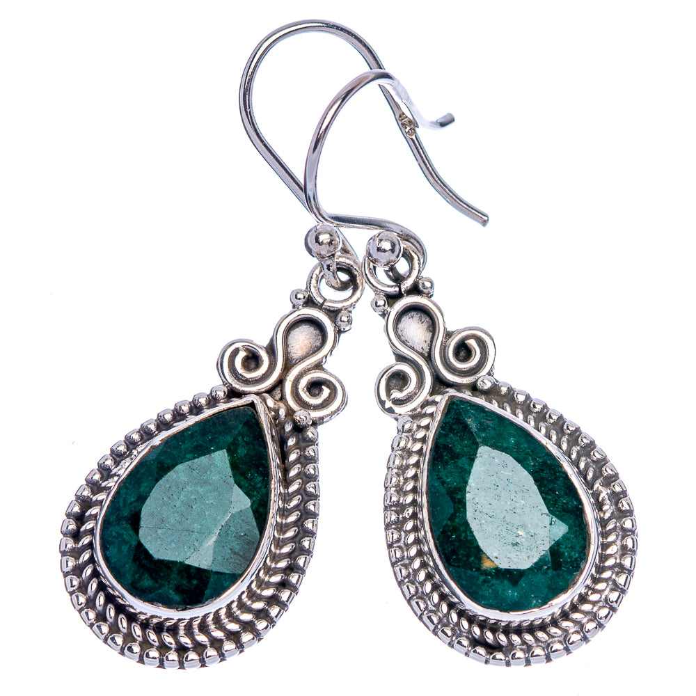 Green Sillimanite Earrings 1 3/8" (925 Sterling Silver) E433267