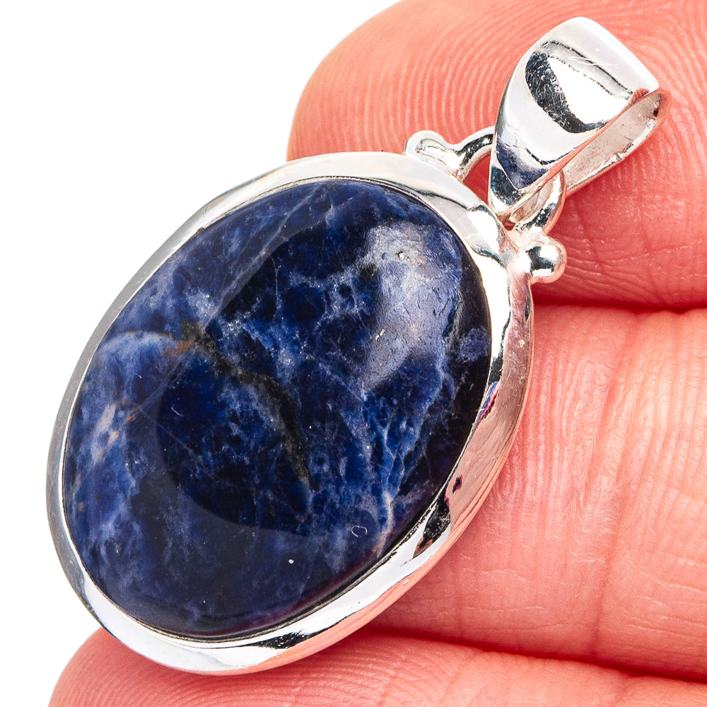 Sodalite Pendant 1 1/4" (.925 Sterling Silver)