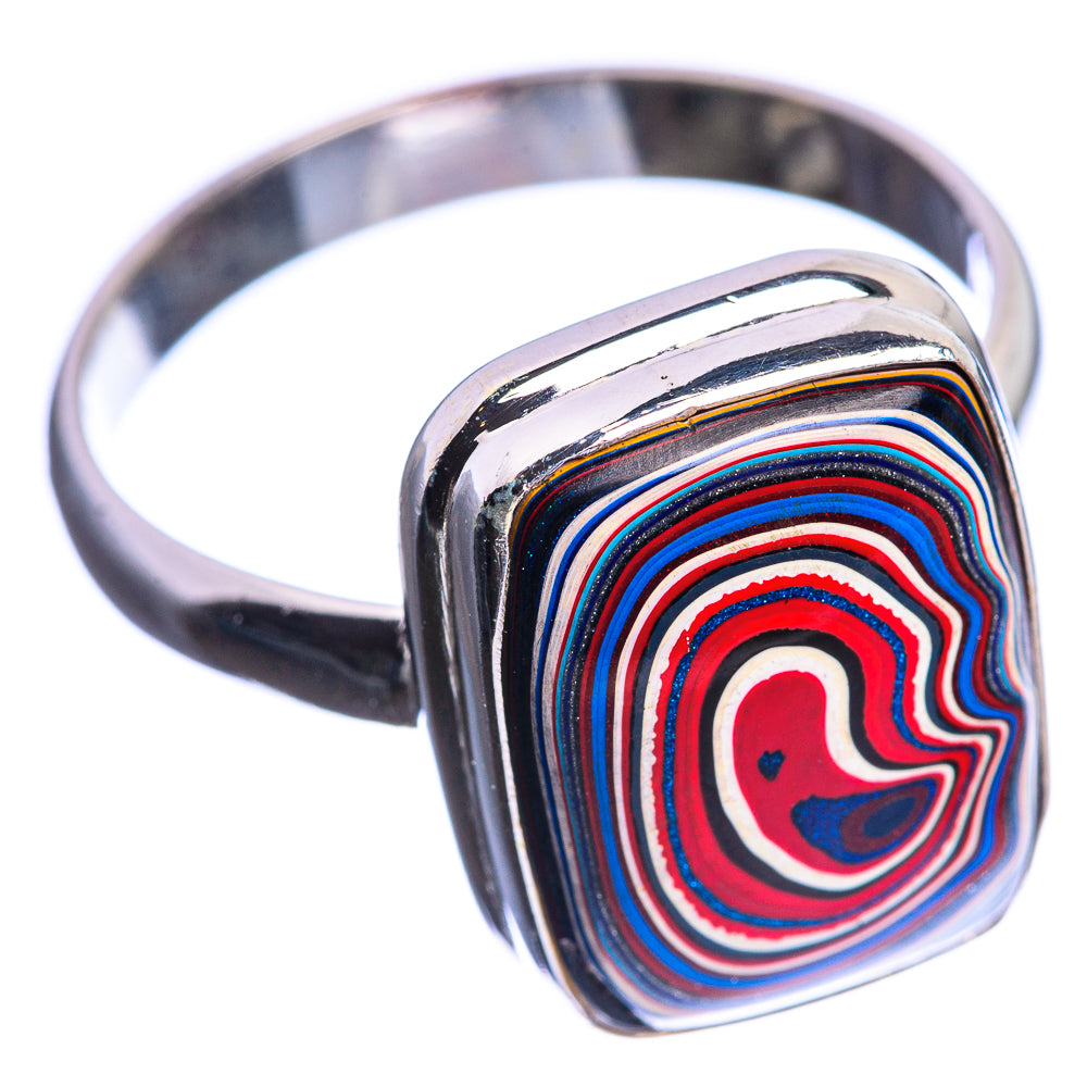 Rainbow Calsilica 925 Sterling Silver Ring Size 11.75