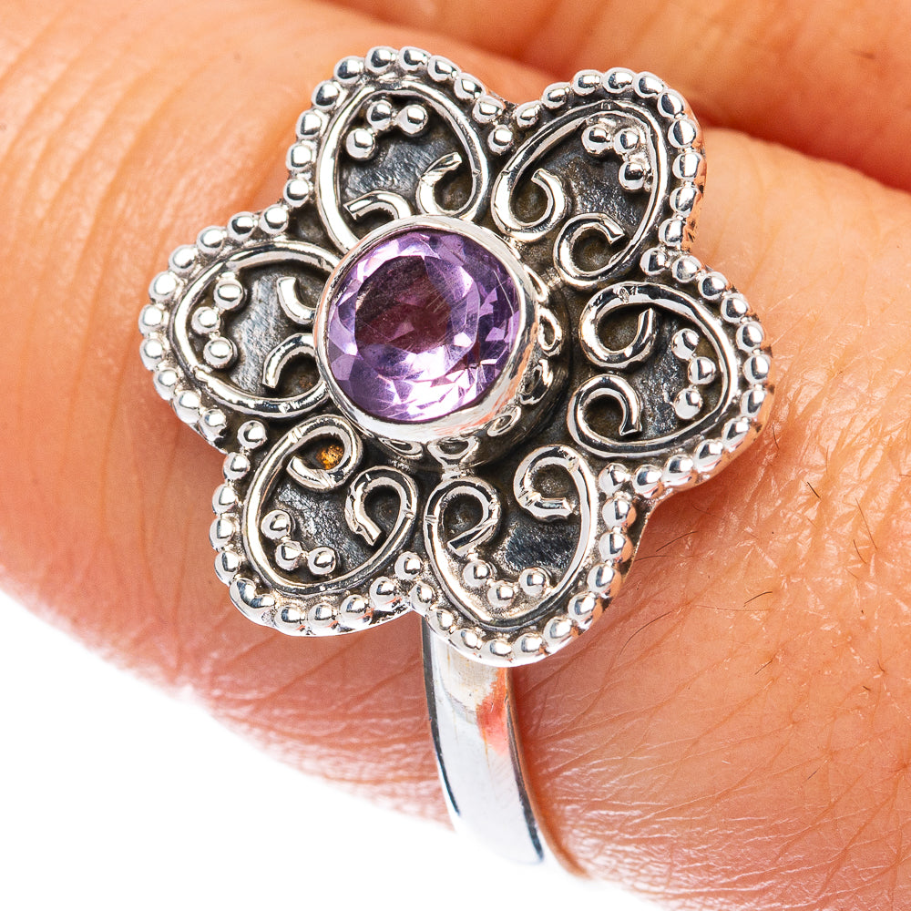 Value Faceted Amethyst Ring Size 8.75 (925 Sterling Silver) R3331