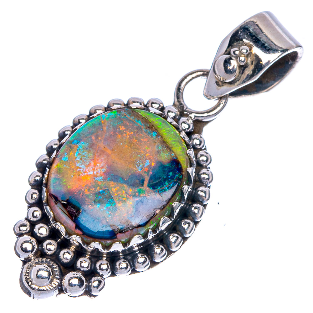 Rare Sterling Opal Pendant 1 1/4" (925 Sterling Silver) P40697