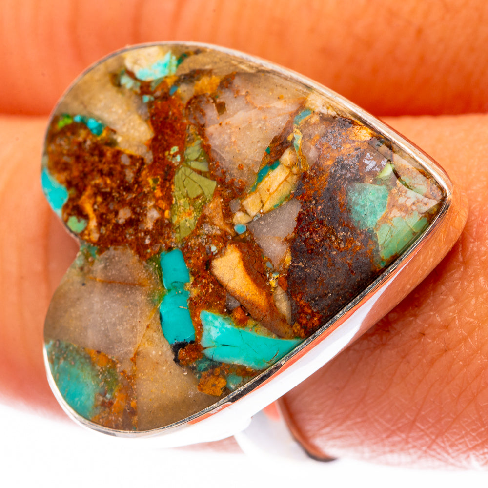 Large Kingman Mohave Turquoise 925 Sterling Silver Ring Size 8.25 (925 Sterling Silver) RING140427