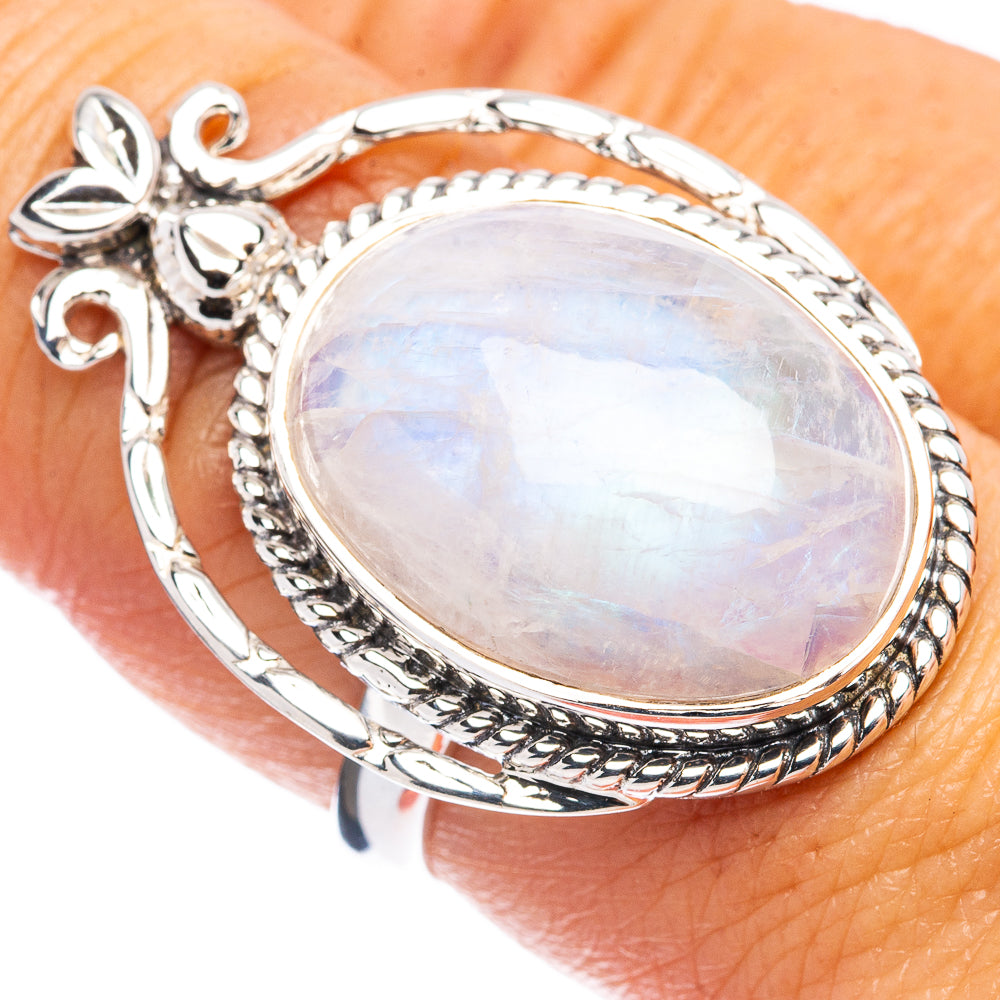 Signature Rainbow Moonstone Ring Size 8 (.925 Sterling Silver)