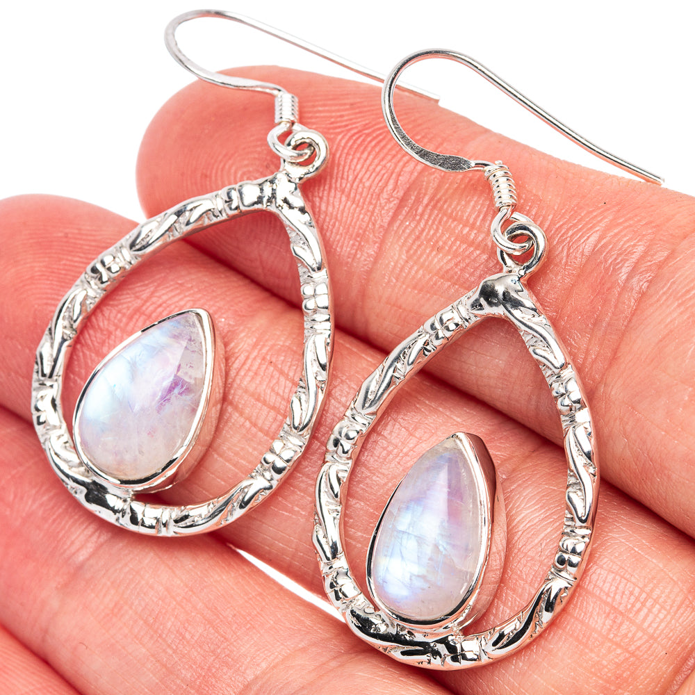 Asc Premium Rainbow Moonstone Earrings 1 3/4" (925 Sterling Silver) E1344