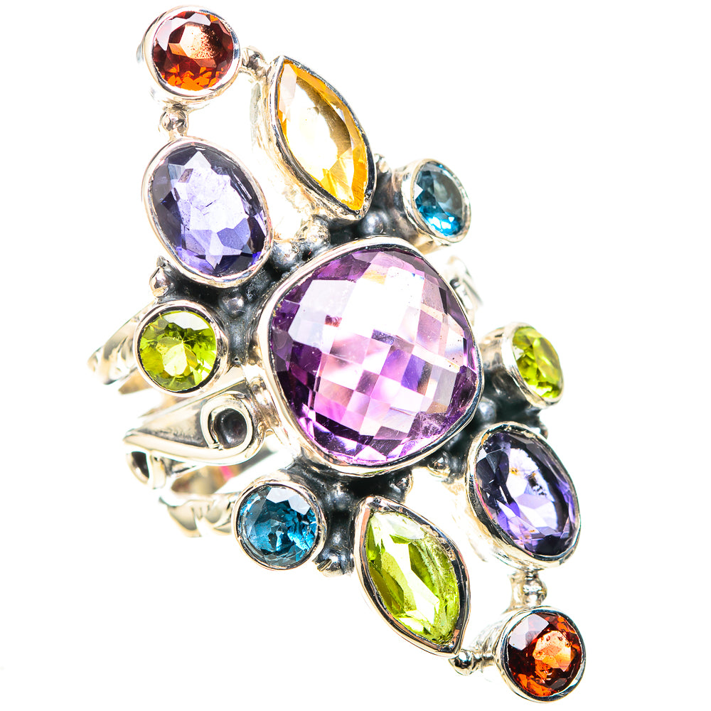 Signature Large Amethyst, Tanzanite, Citrine, Peridot, Blue Topaz, Garnet Ring Size 6 (925 Sterling Silver) RING138292