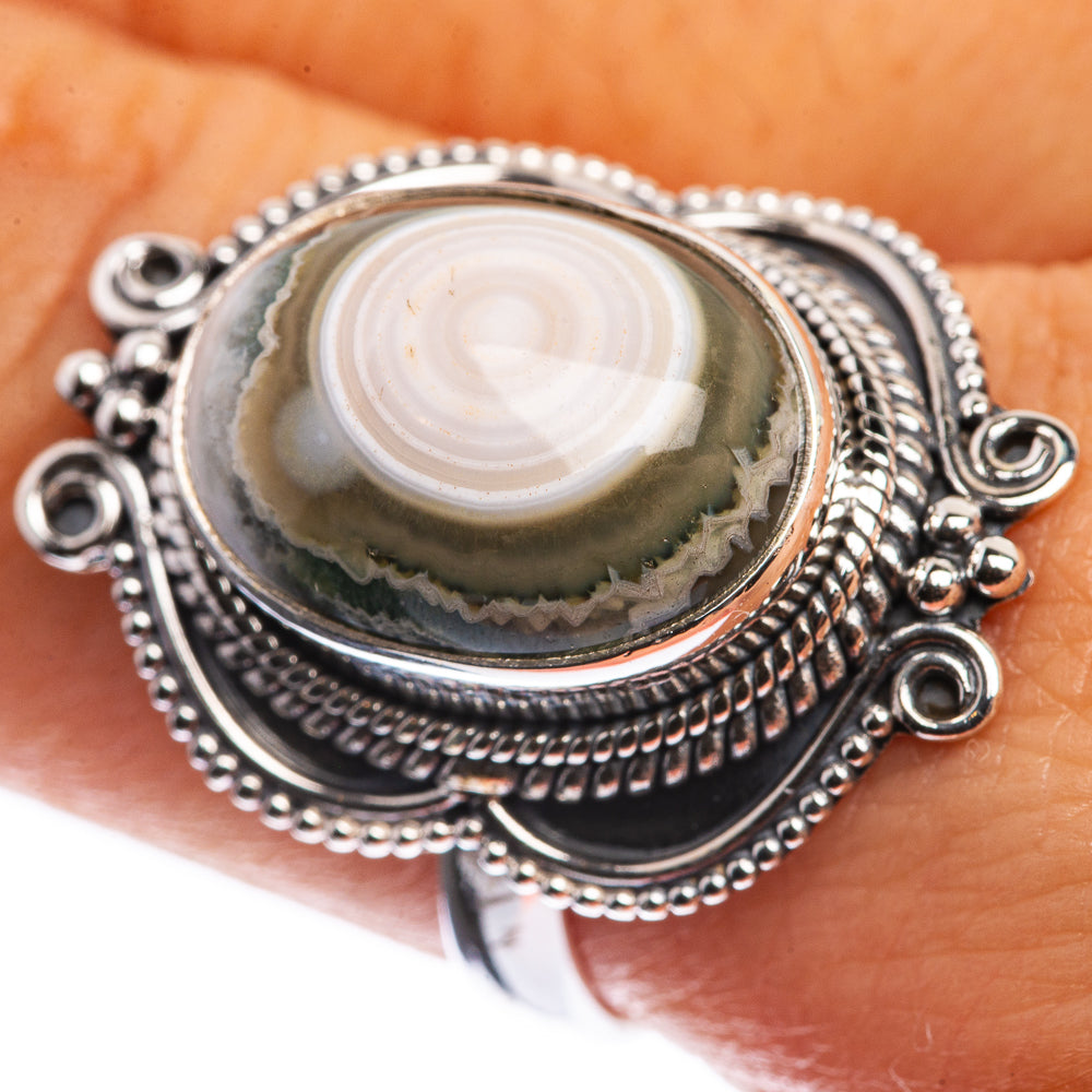 Ocean Jasper 925 Sterling Silver Ring Size 9