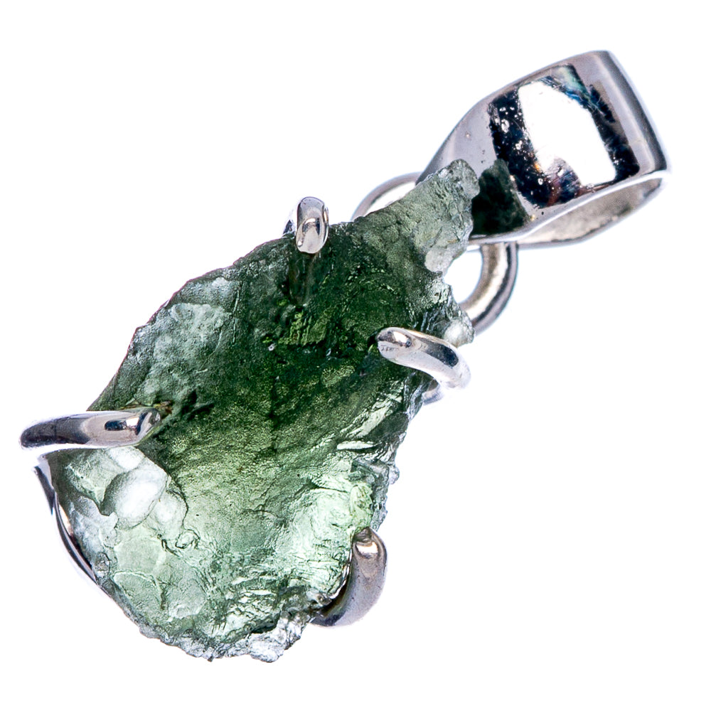 Rare Czech Moldavite Pendant 7/8" (925 Sterling Silver) P40351