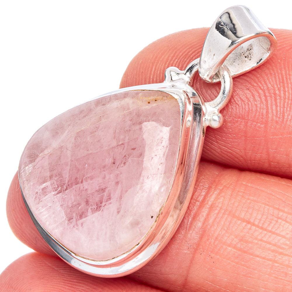 Rose Quartz Pendant 1 1/4" (925 Sterling Silver) P40503