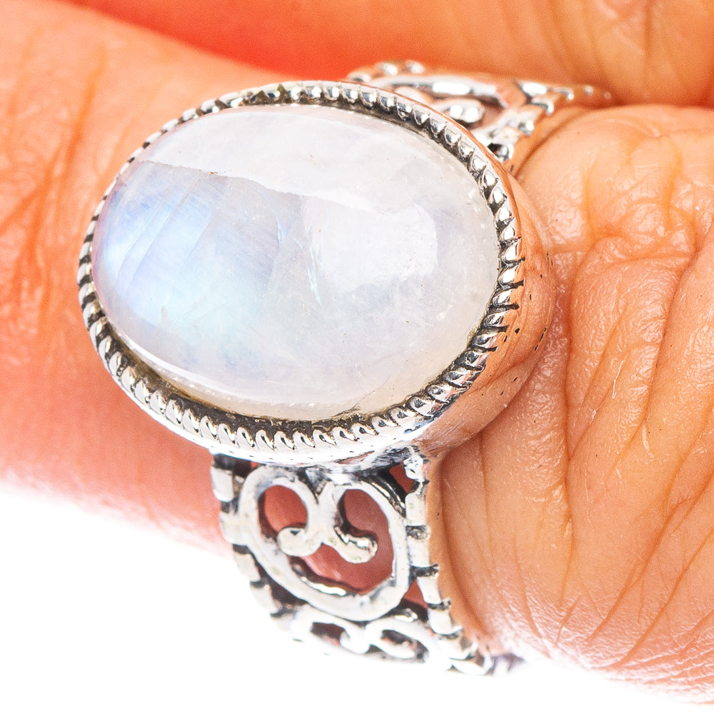 Rainbow Moonstone Ring Size 5.75 (925 Sterling Silver) R6929