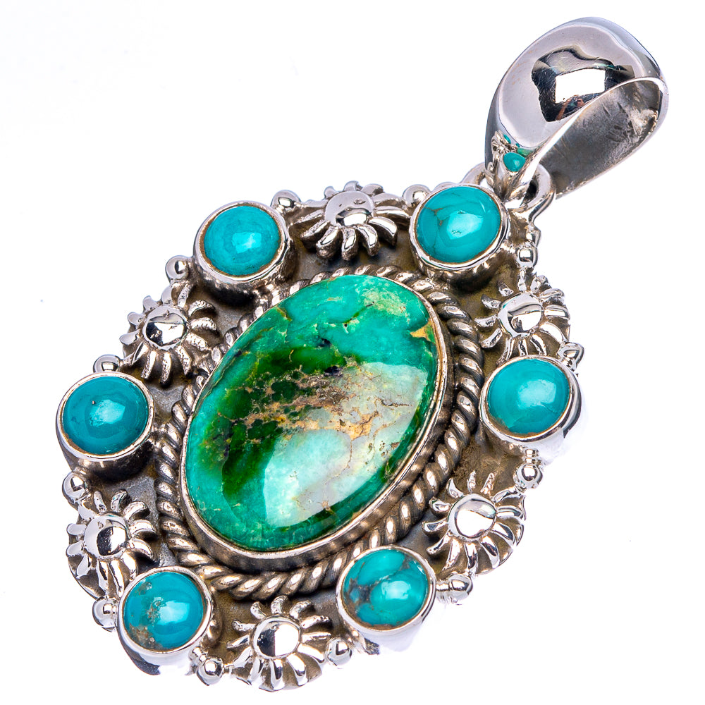 Rare Palomino Turquoise Pendant 2" (.925 Sterling Silver)