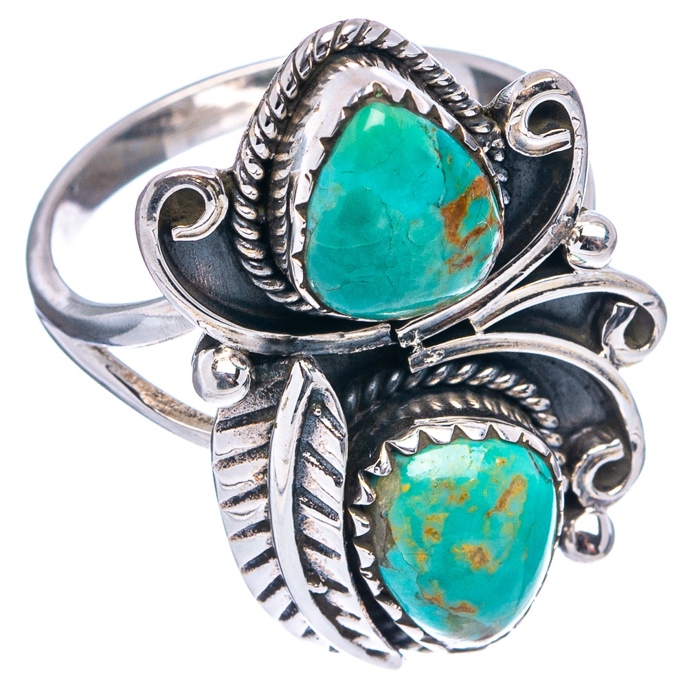 Native Style Mohave Turquoise Ring Size 8 (.925 Sterling Silver)
