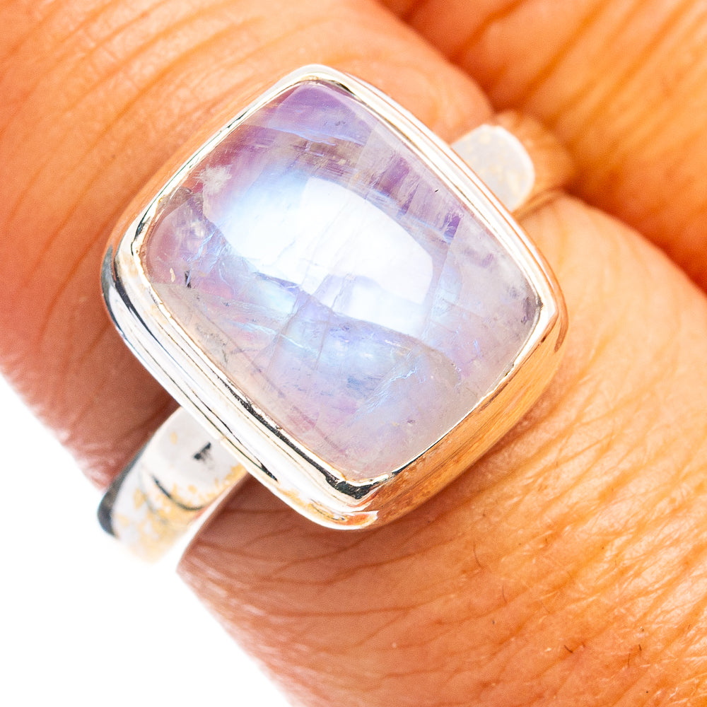 Rainbow Moonstone Ring Size 8 (.925 Sterling Silver)